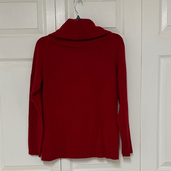 NWT Banana Republic Vibrant Red Zip-Up  Cashmere Cardigan - Picture 3 of 5